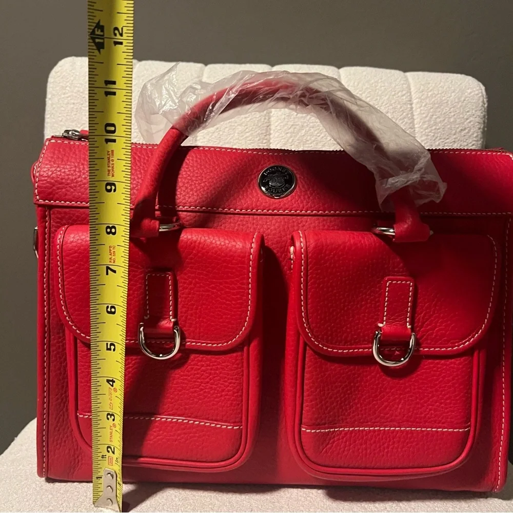 NWT Dooney & Bourke Red Pebble Grain Double Pocket Tote - RETIRED - Picture 8 of 15